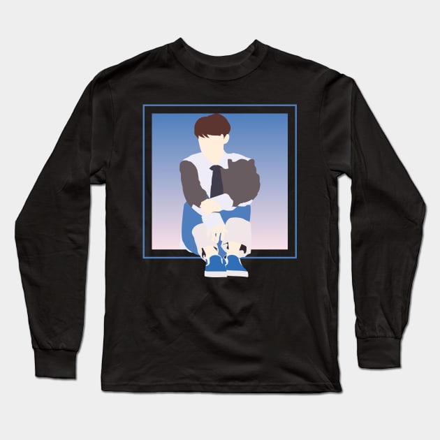 K-POP BOY FLAT DESIGN DAEBAK FANART Long Sleeve T-Shirt by bianca alea